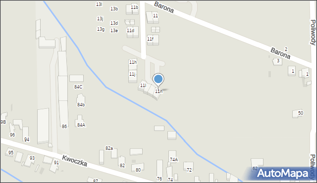 Opole, Barona Józefa, 11n, mapa Opola