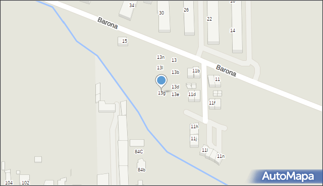 Opole, Barona Józefa, 13g, mapa Opola