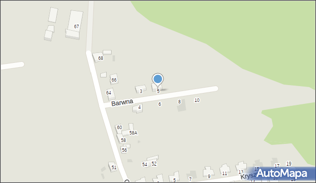 Orzesze, Barwna, 5, mapa Orzesze