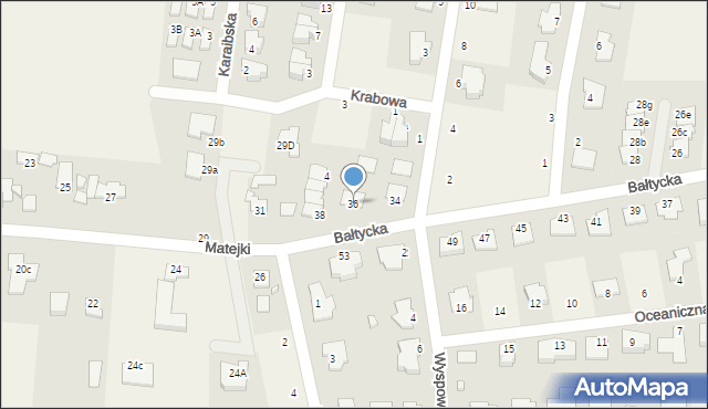 Osielsko, Bałtycka, 36, mapa Osielsko