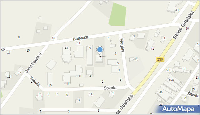 Osielsko, Bałtycka, 7, mapa Osielsko