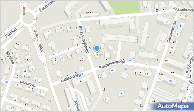 Ostrołęka, Barzykowskiego Stanisława, 7, mapa Ostrołęka