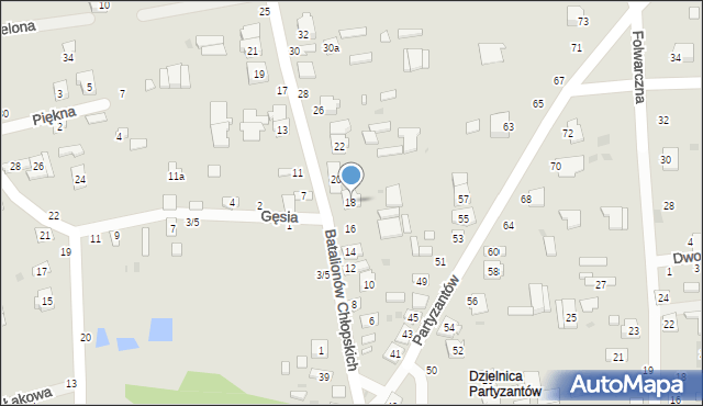Ostrów Lubelski, Batalionów Chłopskich, 18, mapa Ostrów Lubelski
