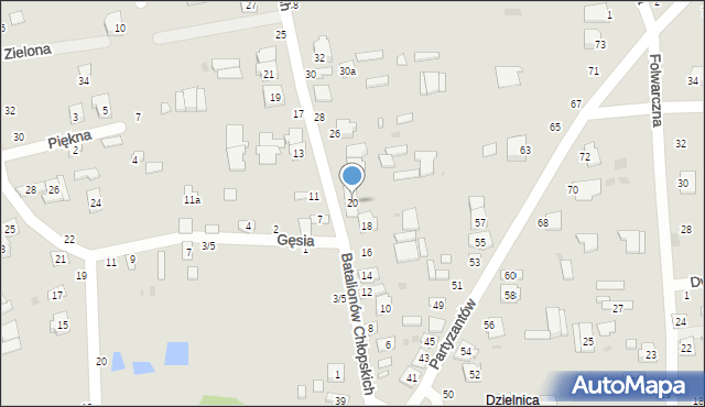 Ostrów Lubelski, Batalionów Chłopskich, 20, mapa Ostrów Lubelski
