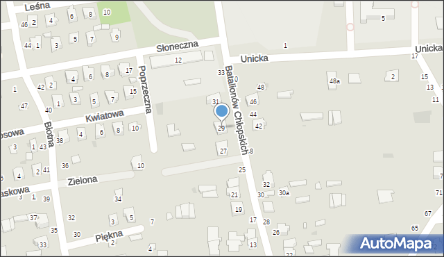 Ostrów Lubelski, Batalionów Chłopskich, 29, mapa Ostrów Lubelski