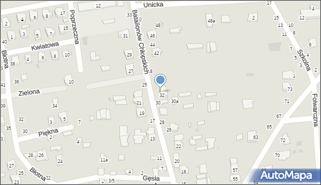 Ostrów Lubelski, Batalionów Chłopskich, 34, mapa Ostrów Lubelski