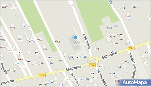 Ostrowiec Świętokrzyski, Bałtowska, 249, mapa Ostrowiec Świętokrzyski
