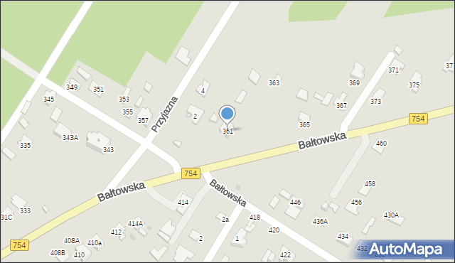 Ostrowiec Świętokrzyski, Bałtowska, 361, mapa Ostrowiec Świętokrzyski