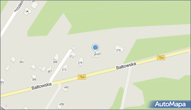 Ostrowiec Świętokrzyski, Bałtowska, 377, mapa Ostrowiec Świętokrzyski