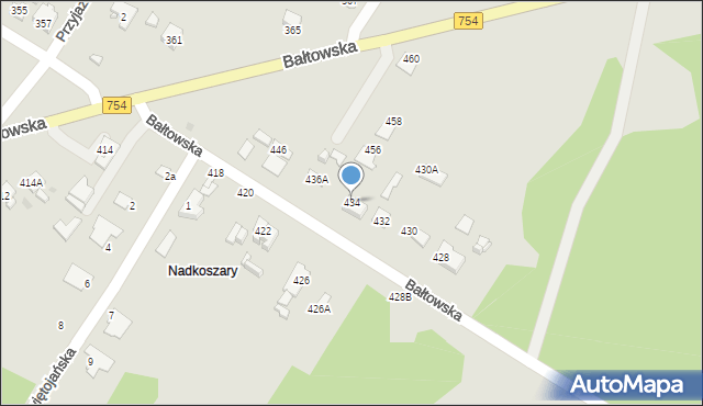 Ostrowiec Świętokrzyski, Bałtowska, 434, mapa Ostrowiec Świętokrzyski