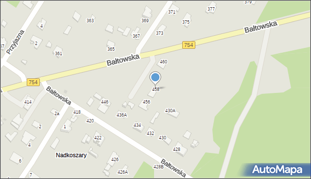 Ostrowiec Świętokrzyski, Bałtowska, 458, mapa Ostrowiec Świętokrzyski