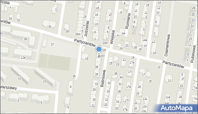Ożarów Mazowiecki, Baśniowa, 45, mapa Ożarów Mazowiecki