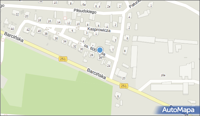 Pakość, Barcińska, 26, mapa Pakość