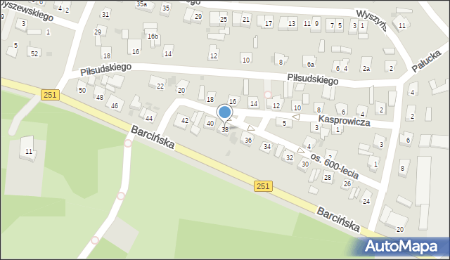 Pakość, Barcińska, 38, mapa Pakość