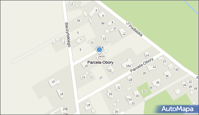 Parcela-Obory, Baczyńskiego Krzysztofa Kamila, 17, mapa Parcela-Obory