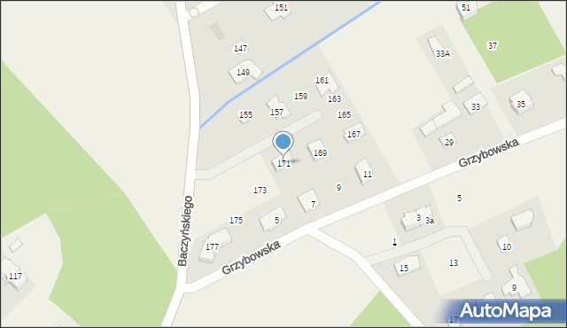 Parcela-Obory, Baczyńskiego Krzysztofa Kamila, 171, mapa Parcela-Obory