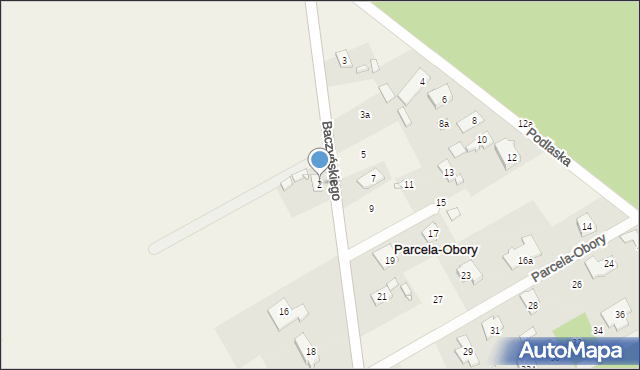 Parcela-Obory, Baczyńskiego Krzysztofa Kamila, 2, mapa Parcela-Obory