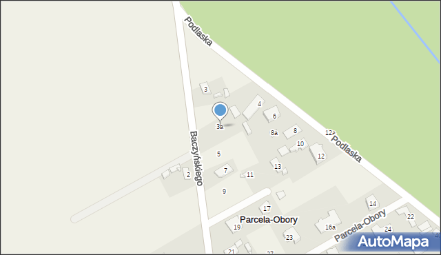 Parcela-Obory, Baczyńskiego Krzysztofa Kamila, 3a, mapa Parcela-Obory