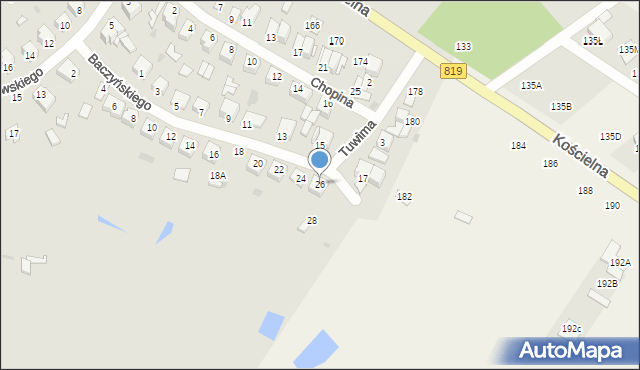 Parczew, Baczyńskiego Krzysztofa Kamila, 26, mapa Parczew
