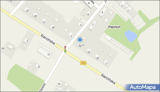Piechcin, Barcińska, 21, mapa Piechcin