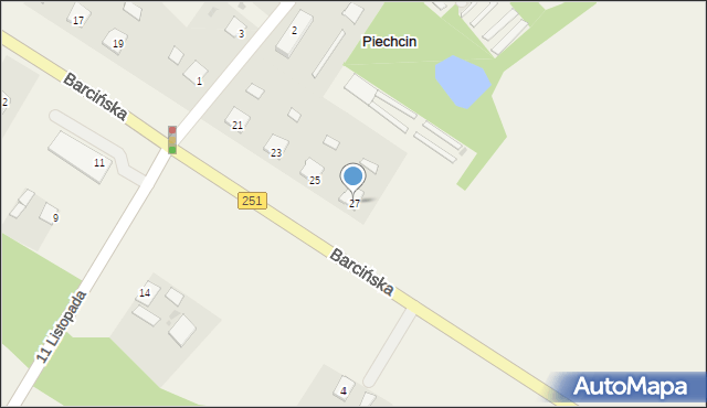 Piechcin, Barcińska, 27, mapa Piechcin