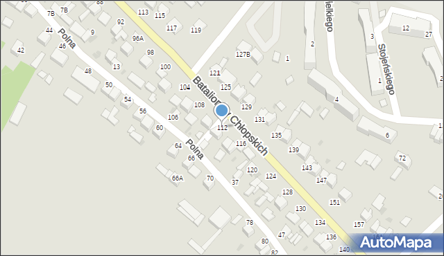 Pińczów, Batalionów Chłopskich, 112, mapa Pińczów