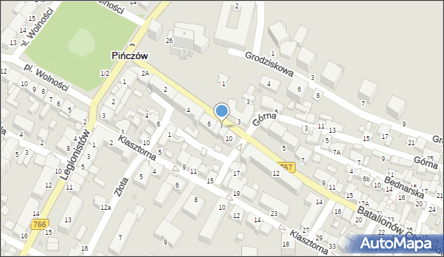 Pińczów, Batalionów Chłopskich, 8A, mapa Pińczów