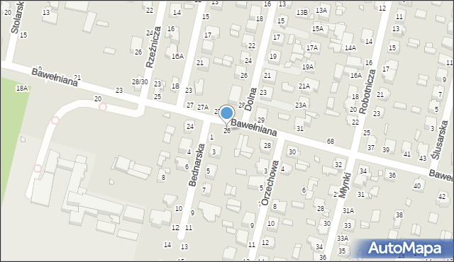 Piotrków Trybunalski, Bawełniana, 26, mapa Piotrków Trybunalski