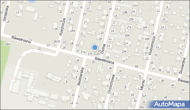 Piotrków Trybunalski, Bawełniana, 27D, mapa Piotrków Trybunalski