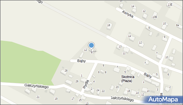 Płaza, Bąby Józefa, ks., 4, mapa Płaza