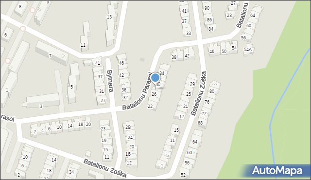 Płock, Batalionu Parasol, 28, mapa Płock