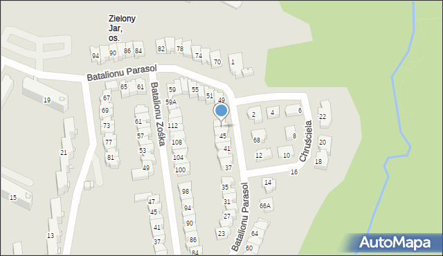 Płock, Batalionu Parasol, 47, mapa Płock