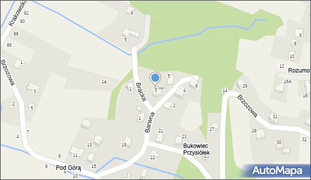 Porąbka, Barwna, 3, mapa Porąbka