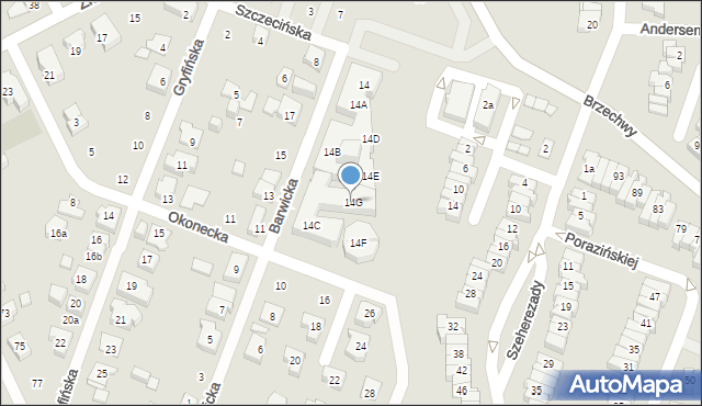 Poznań, Barwicka, 14G, mapa Poznania