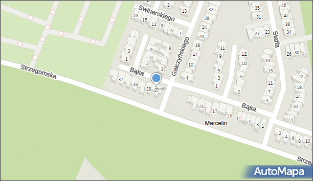 Poznań, Bąka Wojciecha, 27, mapa Poznania