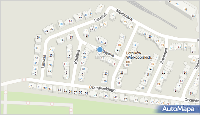 Poznań, Bajana Jerzego, 13, mapa Poznania