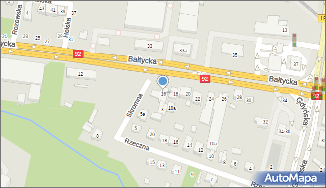 Poznań, Bałtycka, 16, mapa Poznania