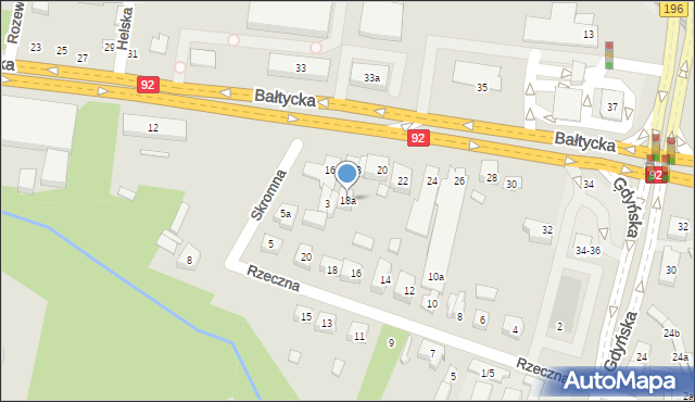 Poznań, Bałtycka, 18a, mapa Poznania