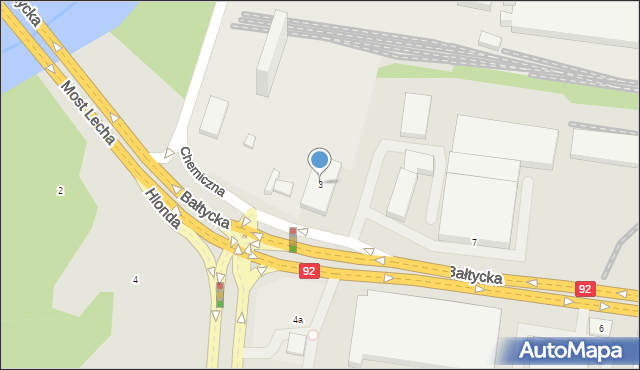 Poznań, Bałtycka, 3, mapa Poznania