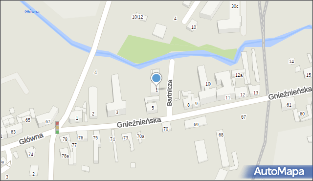 Poznań, Bartnicza, 1, mapa Poznania