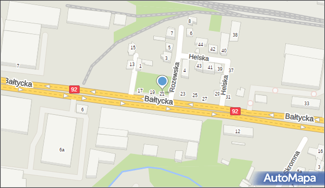 Poznań, Bałtycka, 21, mapa Poznania