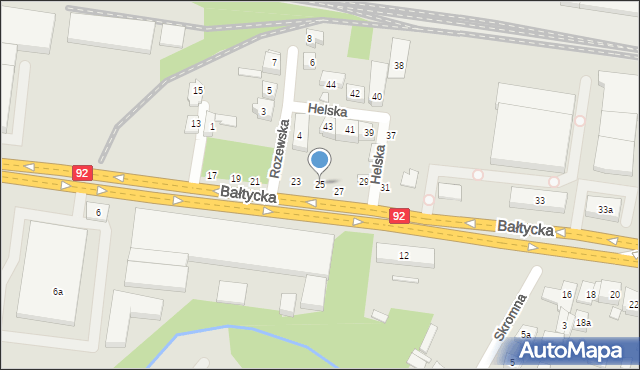 Poznań, Bałtycka, 25, mapa Poznania