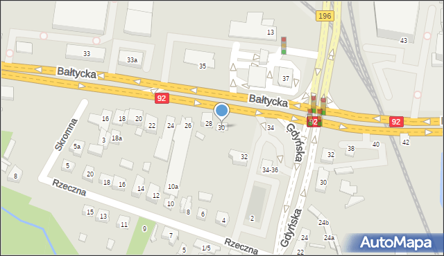 Poznań, Bałtycka, 30, mapa Poznania