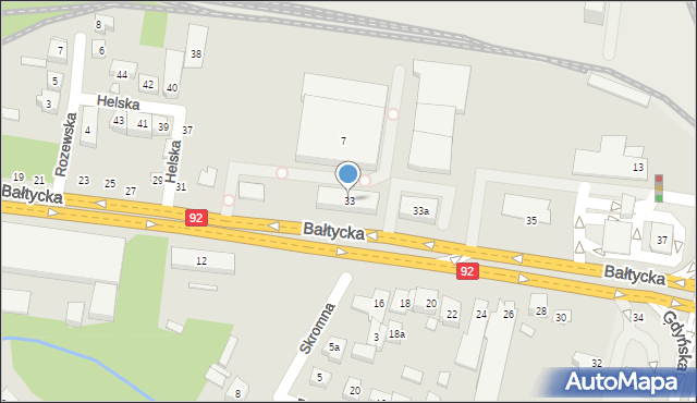 Poznań, Bałtycka, 33, mapa Poznania