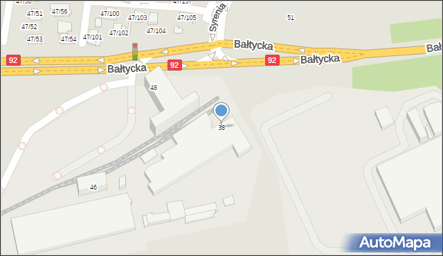 Poznań, Bałtycka, 38, mapa Poznania