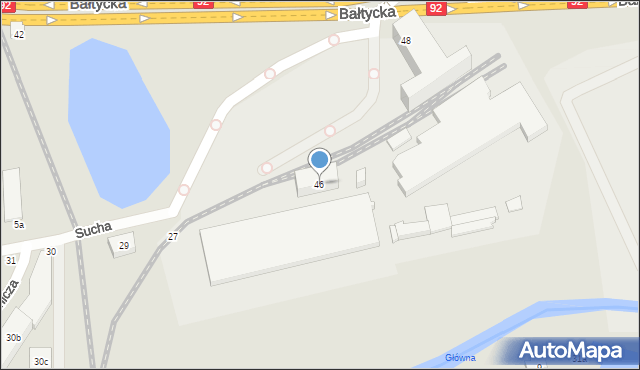 Poznań, Bałtycka, 46, mapa Poznania