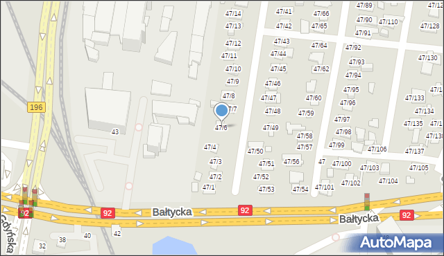 Poznań, Bałtycka, 47/6, mapa Poznania