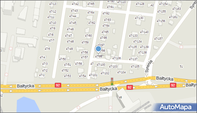 Poznań, Bałtycka, 47/99, mapa Poznania