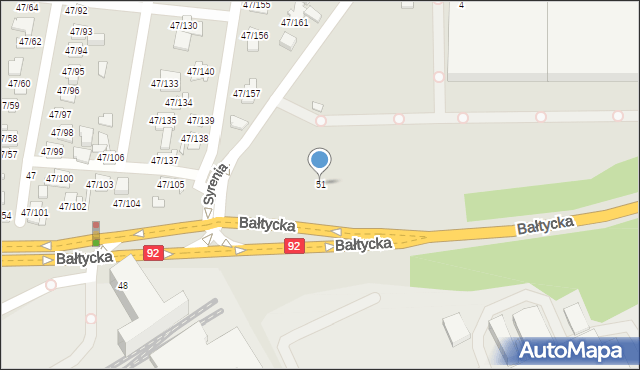 Poznań, Bałtycka, 51, mapa Poznania