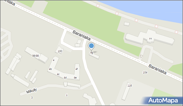 Poznań, Baraniaka Antoniego, abp., 78, mapa Poznania